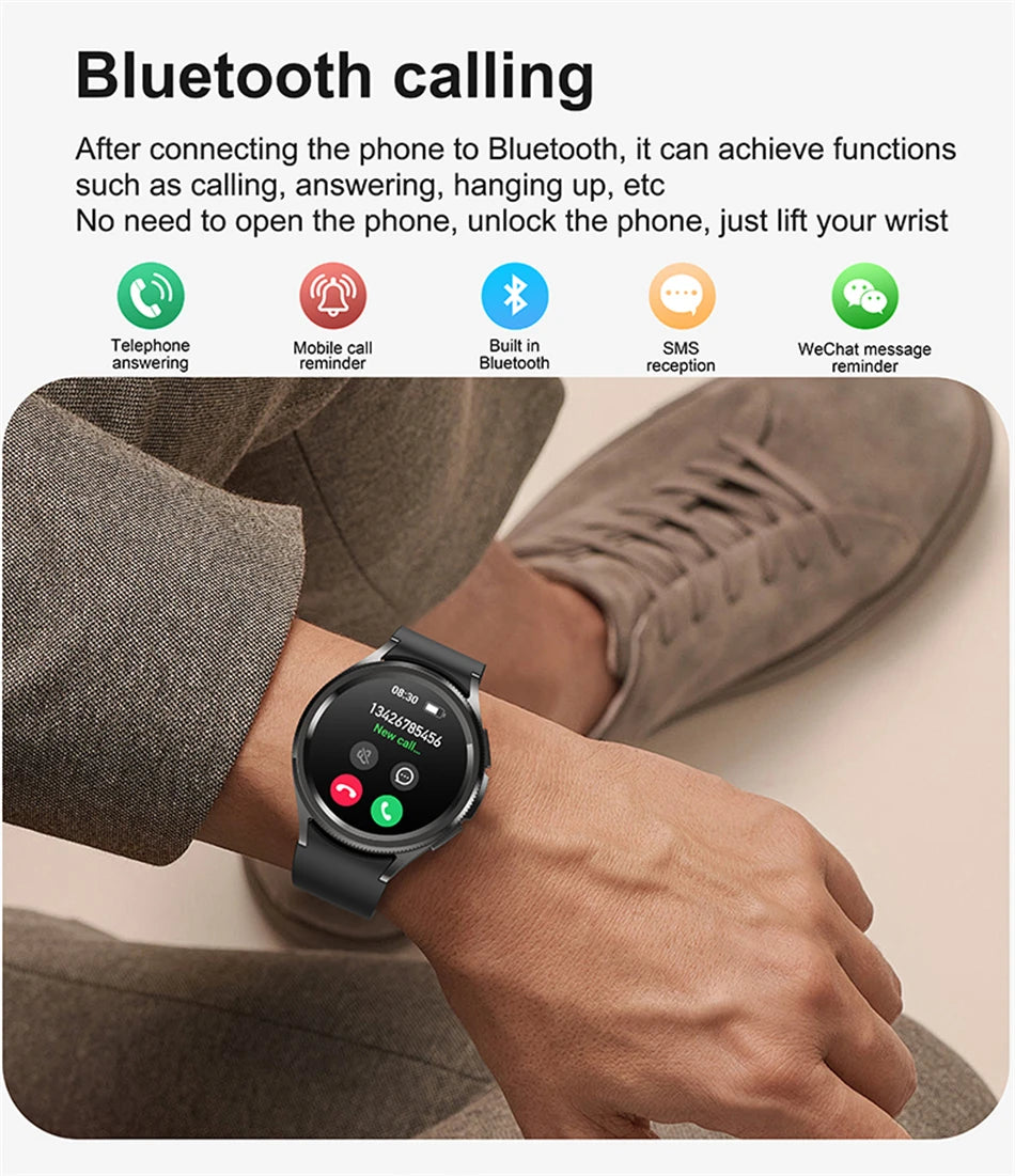 Uhr 6, klassische Bluetooth-Anruf-Smartwatch für Herren, GPS, Outdoor-Sport, Fitness, Modell, Gesundheit, Herzfrequenzmesser, Smartwatch, 2025, Neu