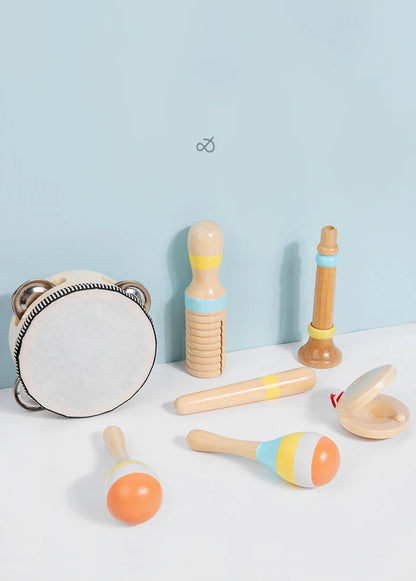 Wooden Musical Instrument Montessori Music Set Baby Children Percussion Instrument Toy Early Educational Knocking Toys for Kids
