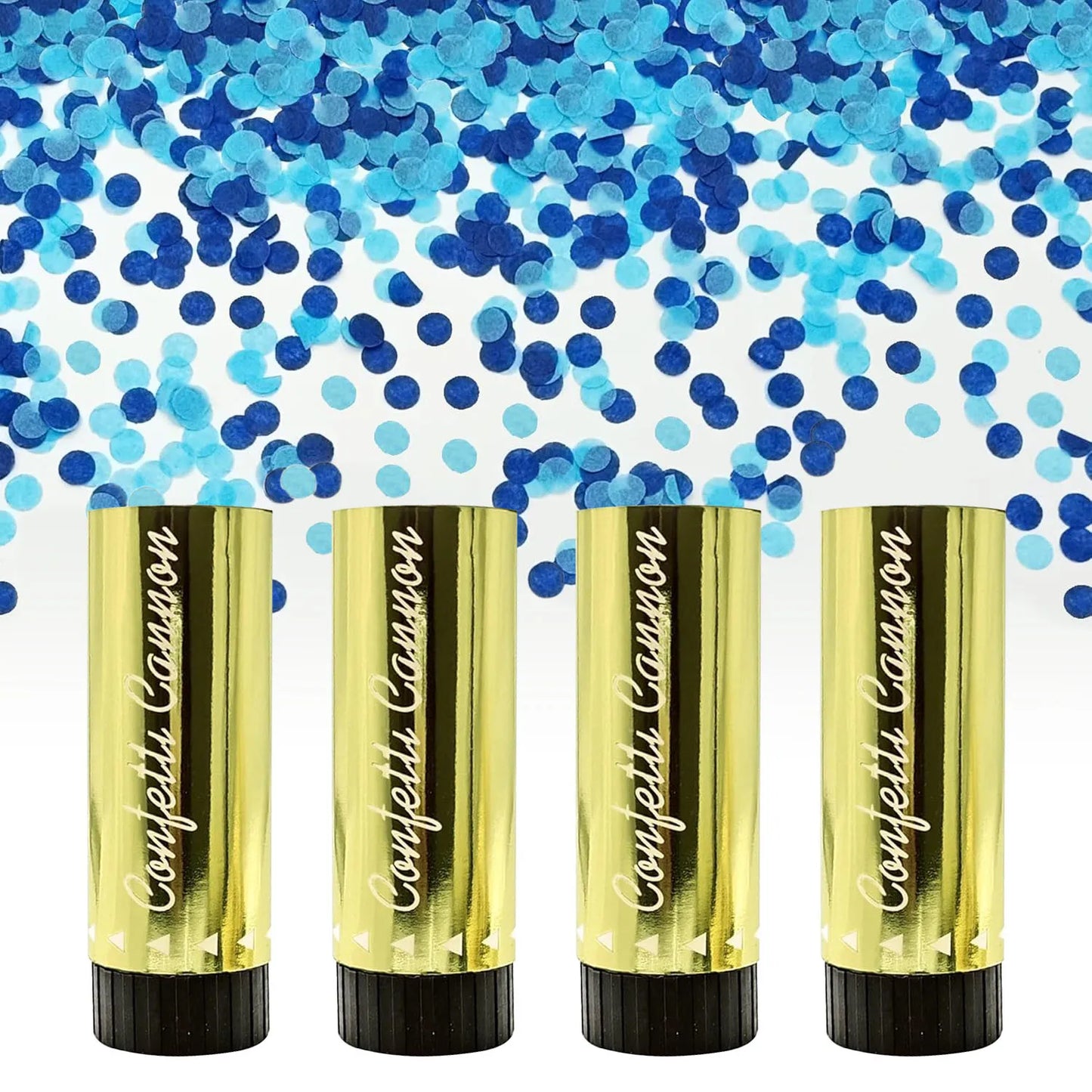 4 Packungen goldene Konfetti-Kanonen, Feier, Feuerwerk, Kanone, Konfetti, Popper, Handheld, Abschlussfeier, Weihnachten, Geburtstag, Hochzeit, Party-Versorgung