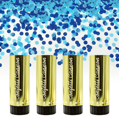 4 Packungen goldene Konfetti-Kanonen, Feier, Feuerwerk, Kanone, Konfetti, Popper, Handheld, Abschlussfeier, Weihnachten, Geburtstag, Hochzeit, Party-Versorgung