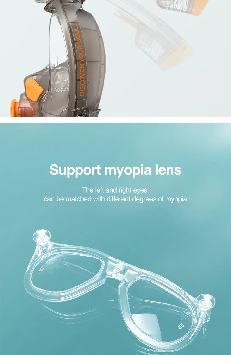 Tauchmaske, trockener Typ, wasserdicht, beschlagfrei, Schnorchelmaske zum Schwimmen, Tauchbrille für Erwachsene