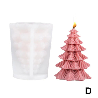 Neue Weihnachtsbaum Schnitzmuster Zylindrische Kerze 3D Silikonform Rentier Schneeflocke Zylindrische Elch Kerzenform