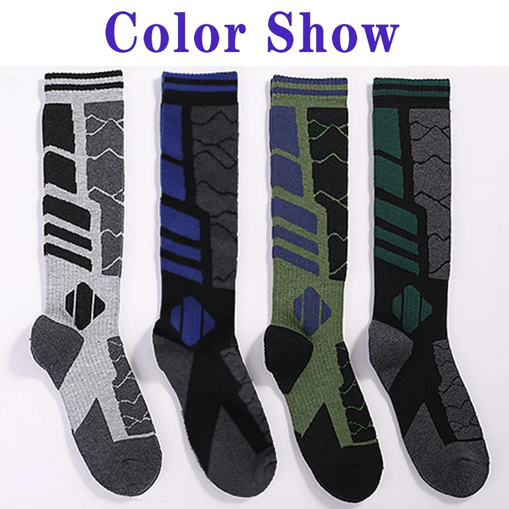 1 paar Merino Wolle Baumwolle Winter Männer Warme Ski Socken Dicker Sport Snowboard Radfahren Fußball Socken Hohe Elastische Thermische Socken
