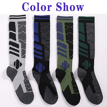 1 paar Merino Wolle Baumwolle Winter Männer Warme Ski Socken Dicker Sport Snowboard Radfahren Fußball Socken Hohe Elastische Thermische Socken