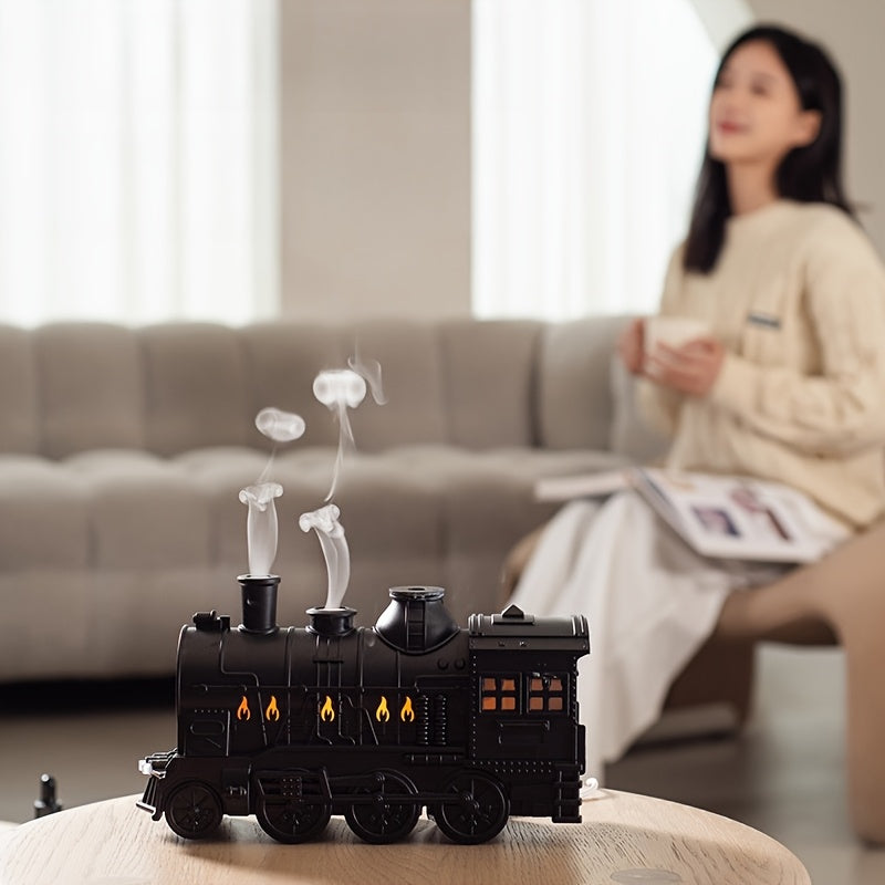 USB Essential Oil Diffuser, 300ml  Train Diffuser 5V Suitable for Large Room Essential Oil Diffuser, AromaRelax Diffuser with 2 Lights Cold Mist 2 Spray Modes Suitable for Home Office Hotel