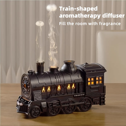 USB Essential Oil Diffuser, 300ml  Train Diffuser 5V Suitable for Large Room Essential Oil Diffuser, AromaRelax Diffuser with 2 Lights Cold Mist 2 Spray Modes Suitable for Home Office Hotel